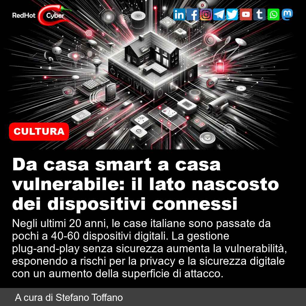 redhotcyber's tweet image. Da casa smart a casa vulnerabile: il lato nascosto dei dispositivi connessi

📌 Link all'articolo : redhotcyber.com/post/da-casa-s…

#redhotcyber #news #sicurezzadigitale #cybersecurity #vulnerabilita #privacysicura #dispositividigitali #gestionesicura