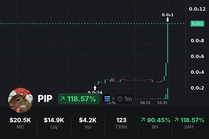CeilCastro8860's tweet photo. 🎯 $PIP  Gamble

🏆 MC: $121.2K

🔥 CA:  EmmE4vNbe4MH8UxRPpMMax2HgfsZUcuMu5utern7pump

💎 BUY: https://t.co/EvFu8uiezY

#PIP   #TradingMevX https://t.co/9oULcQNygZ
