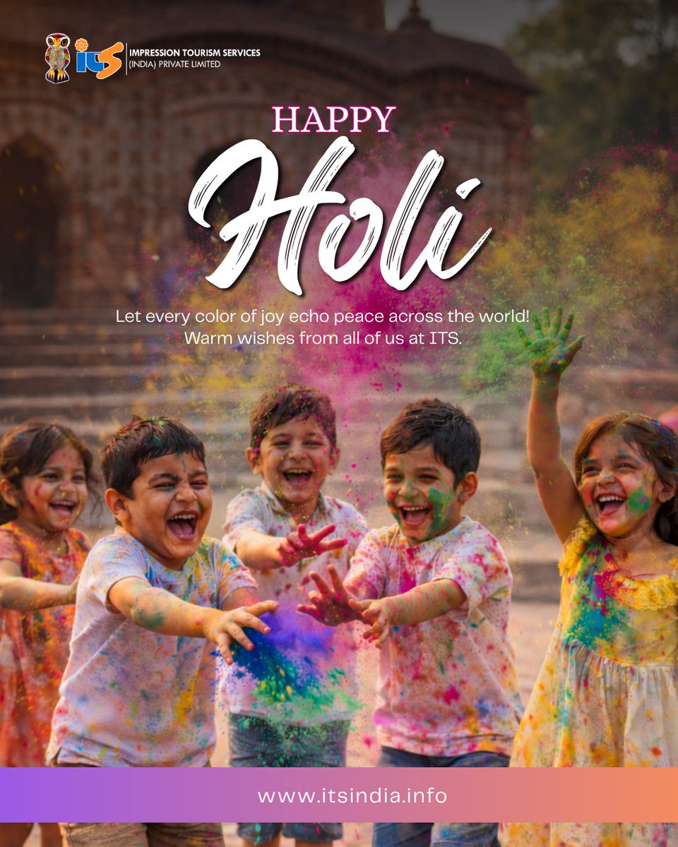 ITSdebjit's tweet photo. This Holi, may colours rise above conflict and remind us that peace is humanity’s true destination. Travel builds bridges where divisions exist. 🌍 #HoliForPeace #ITSIndia #ResponsibleTravel #FestivalOfColors #Holi #IncredibleIndia https://t.co/sIwNAB1VCf
