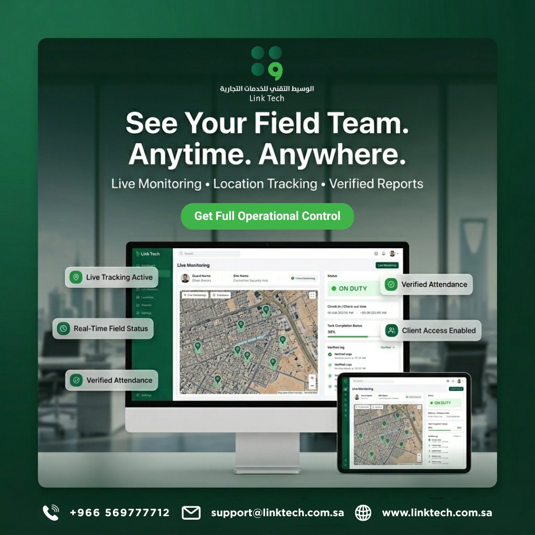 LinkTech2010's tweet photo. See Your Field Team. Anytime. Anywhere.
Visit: https://t.co/9lqe6Gthl8
https://t.co/YzdCJReMd0...
https://t.co/OZA7Da9vAh
#LinkTech #SaudiVision2030 #DigitalTransformation #SaudiTech #SGSapps
#BusinessAutomation #SoftwareDevelopmentKSA #RiyadhBusiness #TechInnovation #تحول_رقمي https://t.co/Ht2oLBYTpz