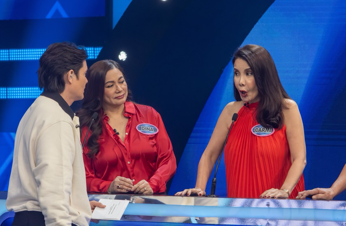 FamilyFeudPH's tweet photo. Playing for Team Iconic are Dina Bonnevie, Carmi Martin, Bembol Roco, and Rez Cortez!
#FeudLegendaryVSIconic | March 3, 2026
#FamilyFeudPH #MoreTawaMoreSaya https://t.co/h5PL1CZIZn