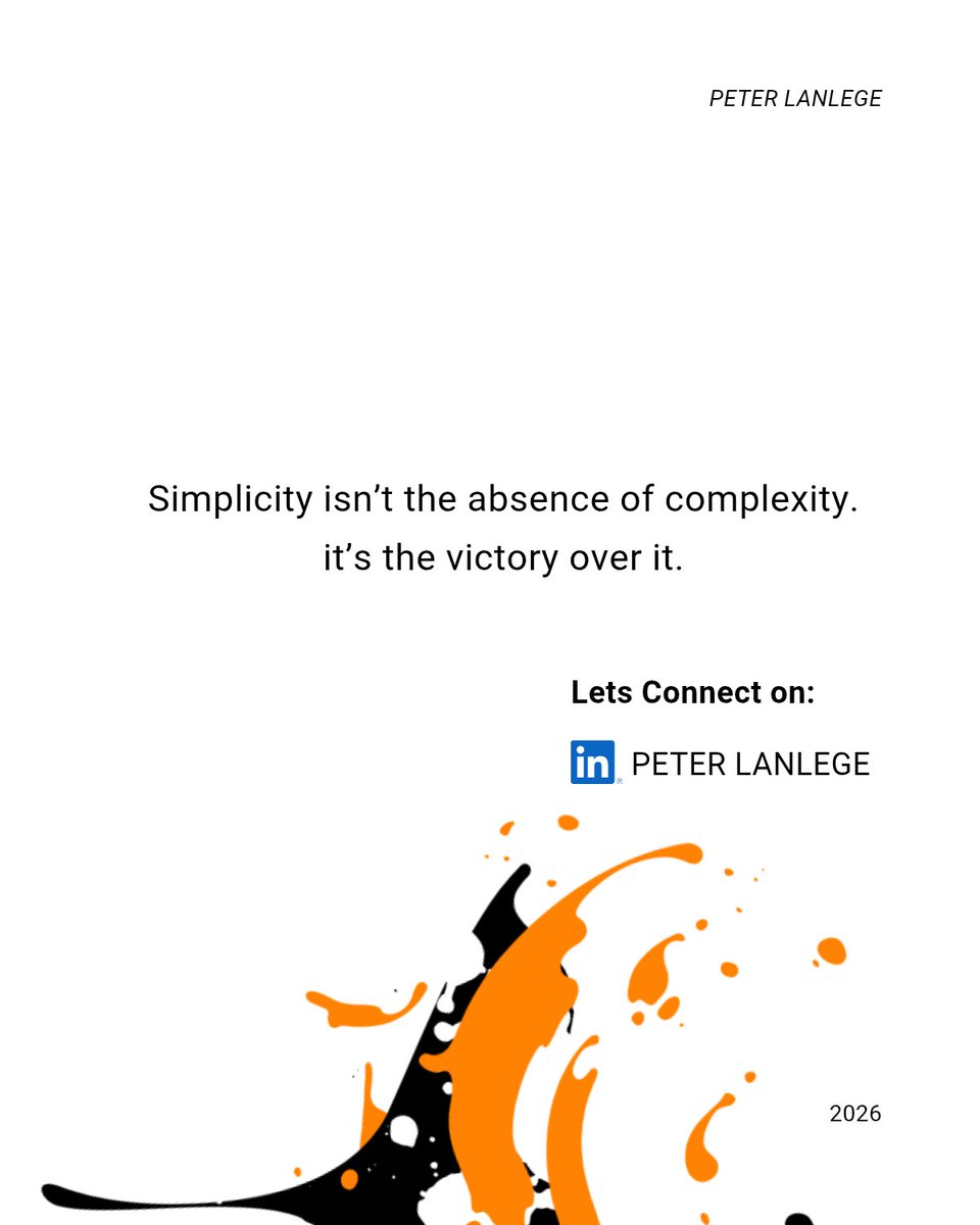 firstcalmboy's tweet photo. Simplicity isn’t the absence of complexity — it’s the victory over it. https://t.co/OPssgVPyVr