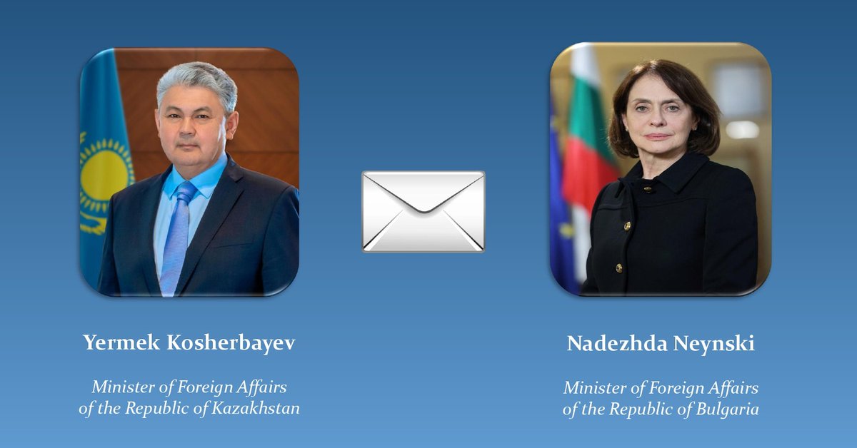 KazEmbSofia's tweet image. ✉️Kazakh FM Yermek Kosherbayev sent his #congratulations to Bulgarian FM  Nadezhda Neynski on the occasion of Bulgaria’s Liberation Day.

🇰🇿🇧🇬Minister Kosherbayev described Bulgaria as an #important partner in Southeast Europe, and wished the #friendly Bulgarian people prosperity