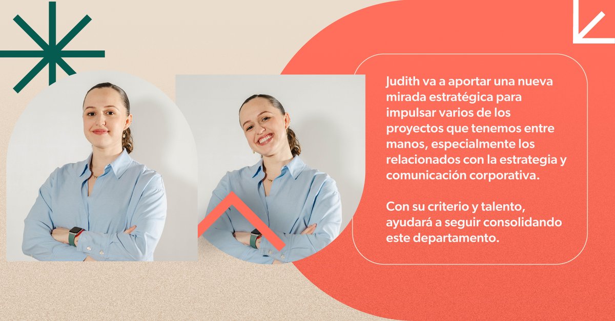 LaBaseGroup's tweet image. 🙌 ¡En #LaBase seguimos creciendo!

👋 Judith y María se incorporan al equipo para reforzar la comunicación e impulsar nuevos proyectos.

Más estrategia, más mirada crítica y más ganas de construir relatos que marquen la diferencia.

¡Bienvenidas! 🚀

grupolabase.com/quienes-somos/