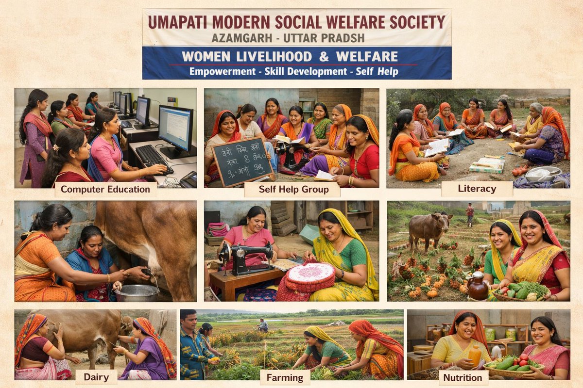 upmws_org's tweet photo. 🌸 Empowering 500 Rural Women in Azamgarh 🌸
We invite CSR partners to collaborate and create measurable impact.
💻 Digital Literacy
🧵 Silai–Kadhai Training
🐄 Dairy &amp; Farming Support
👩‍👩‍👧 Self Help Groups
🥗 Nutrition &amp; Health Awareness
#CSR #WomenEmpowerment #Livelihood https://t.co/cYGeJNDtnJ