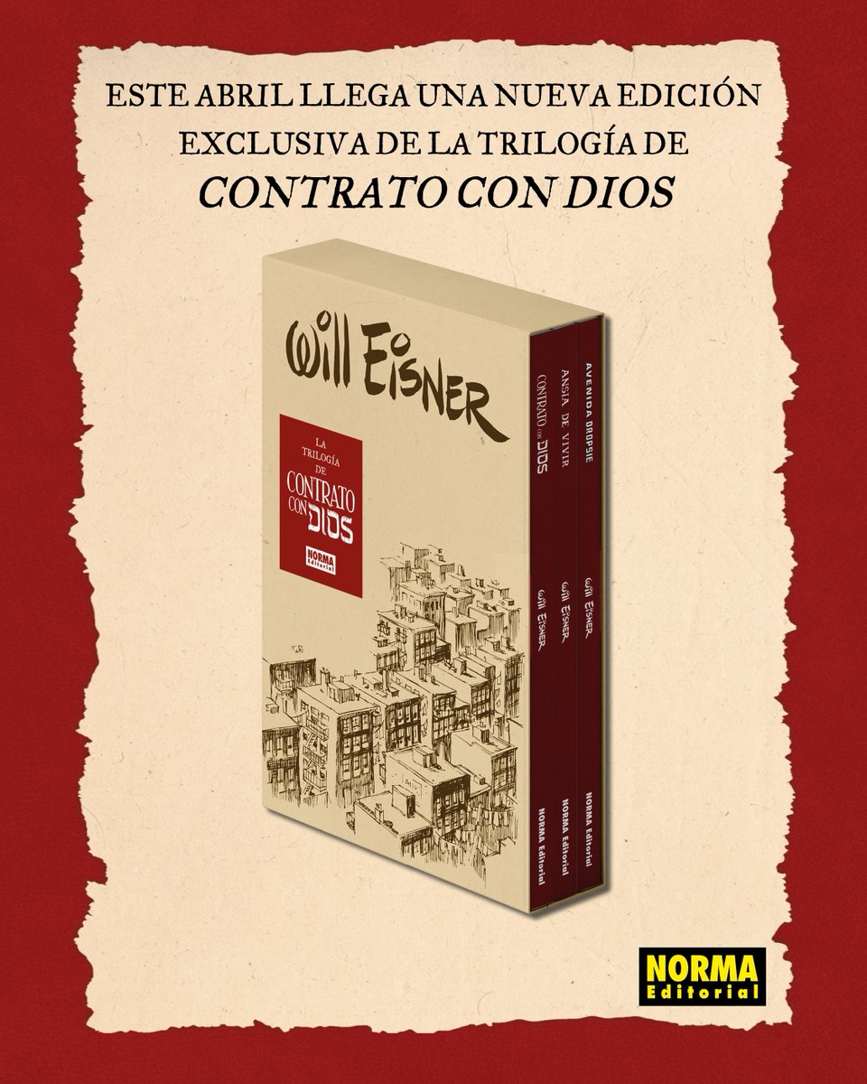 NormaEditorial's tweet photo. En abril regresa una obra histórica: CONTRATO CON DIOS📝de Will Eisner.

Una obra clave que difundió el concepto de novela gráfica.

Disfruta ahora de este clásico del noveno arte en una nueva edición con un cofre con la trilogía original de Eisner.

Para amantes del cómic 📚 https://t.co/MgmmGrg2gm
