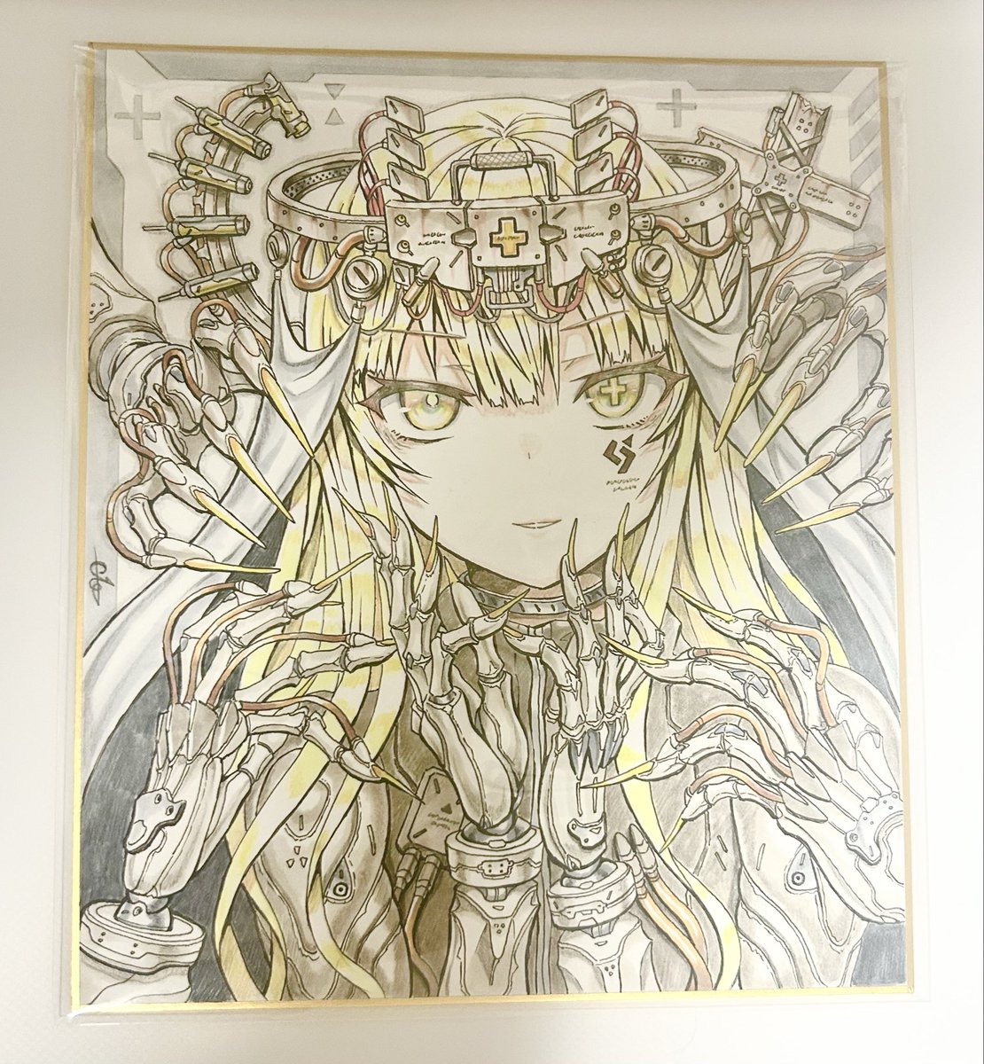 メカ少女の新作直筆イラスト色紙が出来ました！ こちらはオークション