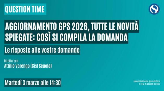 cislscuola's tweet image. Lunedì 16 marzo scadrà il termine per compilare la #domanda per #aggiornare la propria posizione nelle #GPS2026, ma come si porta a termine la procedura?

Le risposte sono illustrate nel #QUESTIONTIME di @orizzontescuola che vede ospite il segretario nazionale della #CISL Scuola,
