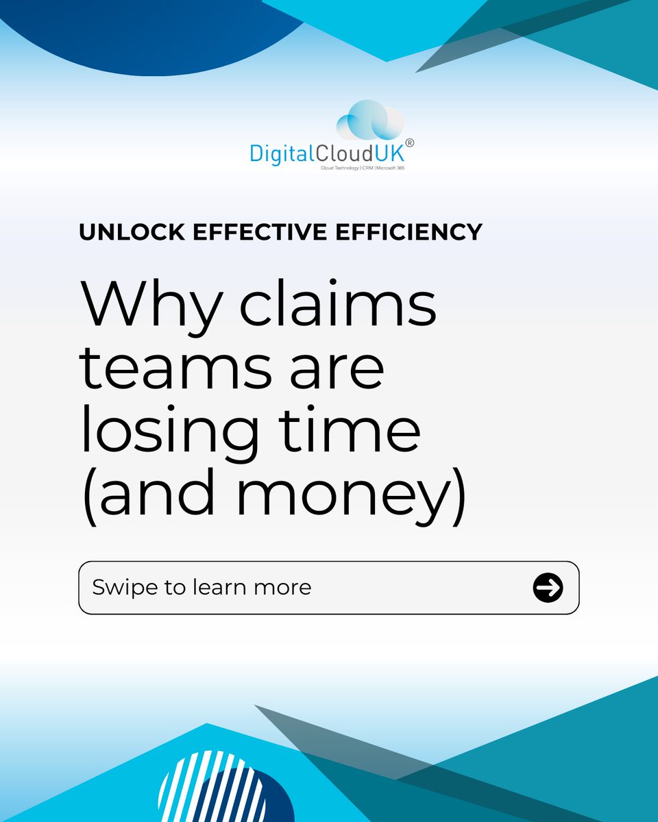 DigitalCloudUK's tweet photo. Still managing claims in spreadsheets or shared inboxes? It’s costing you time &amp; money.

Delays. Leakage. Compliance risk.

A purpose-built CRM gives you full visibility, automation and real-time reporting so your team moves faster. 🚀

#Insurance #Claims #CRM https://t.co/D8HJ6UdrWO