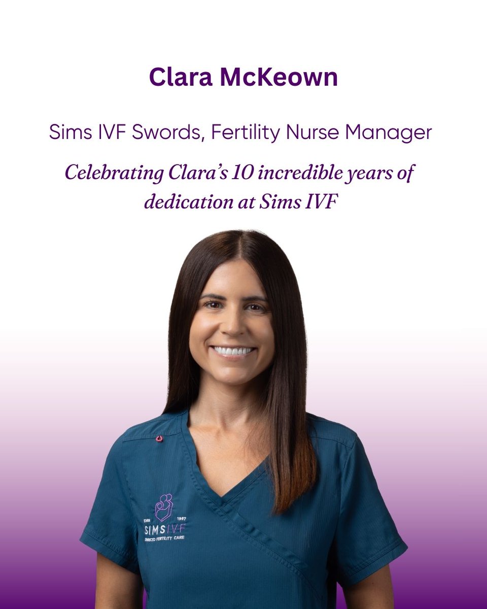 simsivf's tweet image. Staff Appreciation. 🙌

Today we are celebrating Clara McKeown, Fertility Nurse Manager at Sims IVF Swords, who marks an incredible decade with the team in 2026.💜

Clara, thank you for the difference you make every single day.🙌

#simsivf