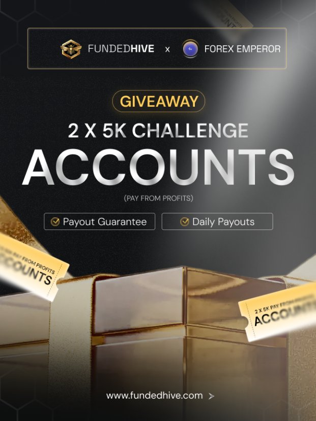 🎉 2 × $5,000 Account Giveaway 🎉

We’re excited to announce an exclusive giveaway of two $5K accounts!

📌 How to Participate:

1️⃣ Follow <a href="/FundedHive/">FundedHive</a> , <a href="/DARSHFOREX10/">DarshForex 🔱</a> , and <a href="/avnish4x/">AVNISH 4X</a>  — and turn on post notifications.
2️⃣ Like this post, repost it, and tag 2 friends in the