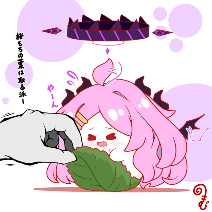 今日はひな祭り なので、おヒナ様と桜餅置いときます #ブルアカ