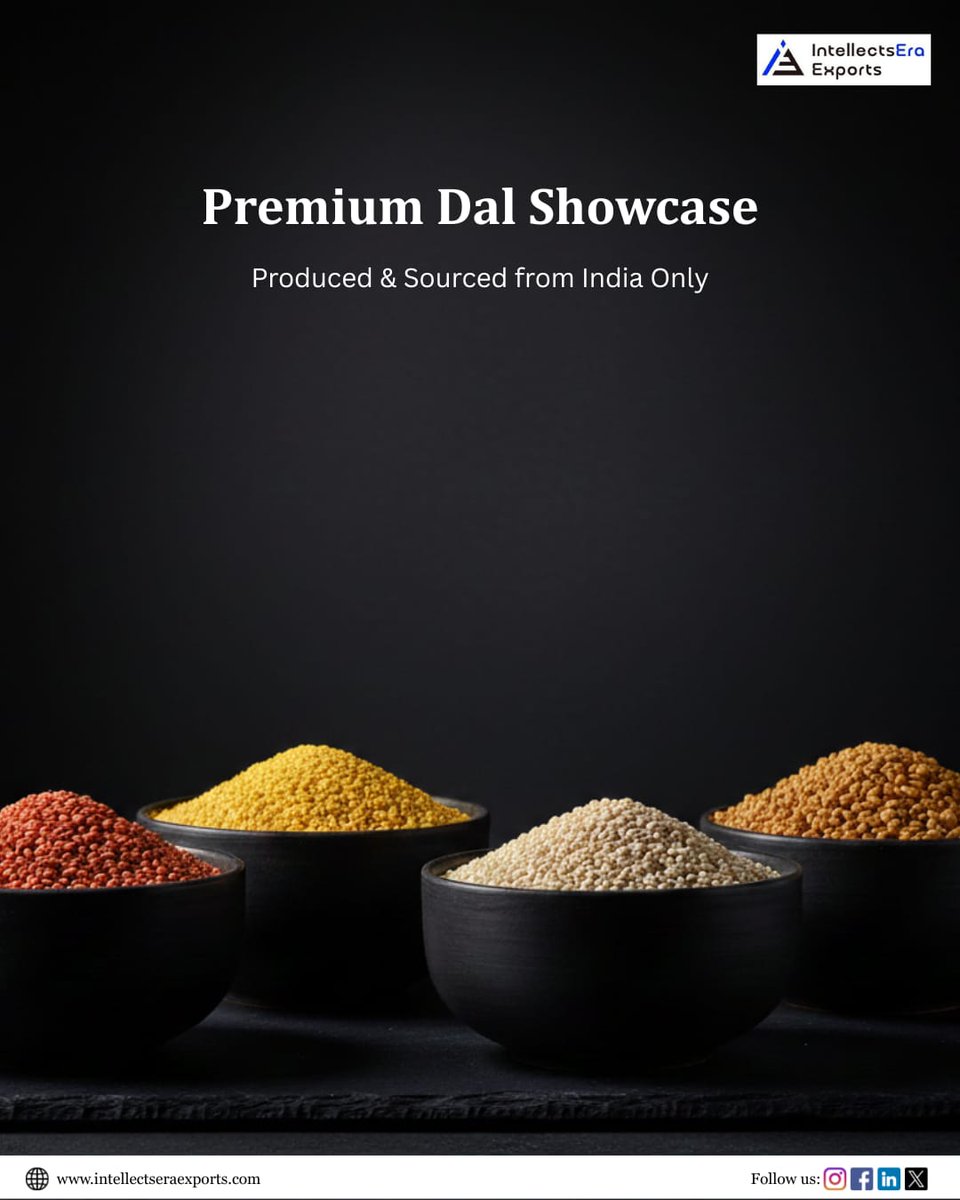 IEra_Exports's tweet photo. Premium Indian dal varieties 🌾
Export quality. Bulk supply. Global markets ready.
#DalExports #IndianPulses #ExportIndia #GlobalTrade #AgriExports #B2B https://t.co/KCMslOGNBb