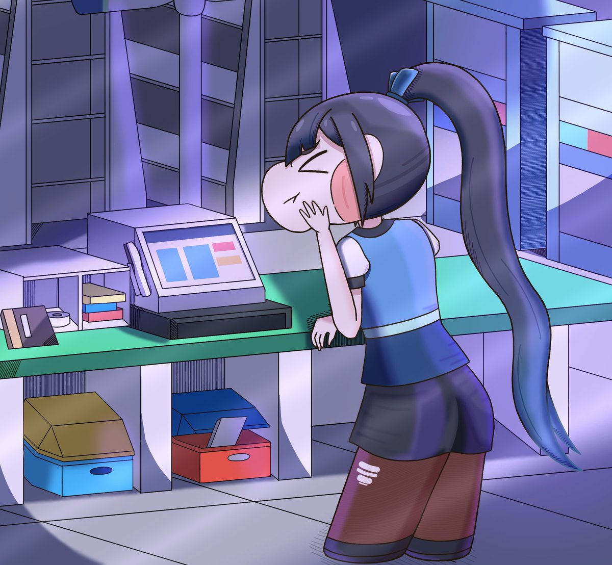 REITO970190's tweet photo. #トリッカル
品出しに憂鬱なシオン

漫画描いていたら、とんでもないほど完成が遅れてしまった💦 https://t.co/LZYw96cjYA