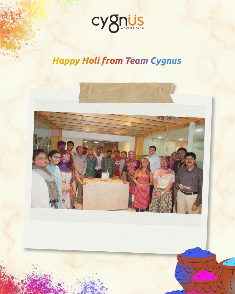 CygnusAdvertis1's tweet photo. Colouring ideas. Creating memories. Celebrating together
From shaping every detail of our rangoli to splashing joy across the day
this is what happens when creativity meets celebration
At Cygnus Adv, we don’t just work with colours
We live them
#HappyHoli from all of us at Cygnus https://t.co/FUV30Cd5nu