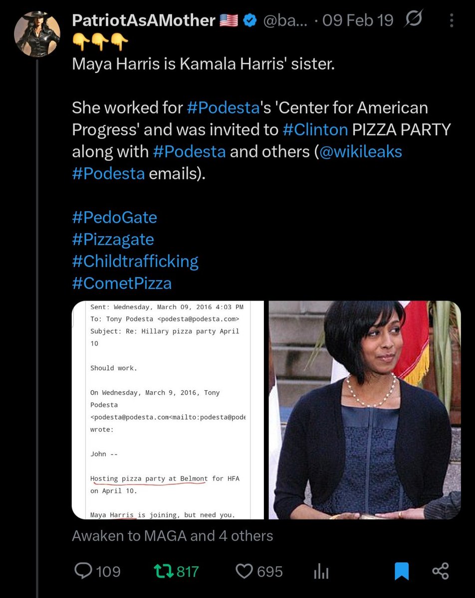 battleofever's tweet image. Why did #HillaryClinton  and #KamalaHarris &amp;amp; her campaign manager Lily Adams (who's now in Treasury) run a counterattack against me for exposing Kamala's sister &amp;amp; Clinton in 2019?!

#PIZZAGATE IS REAL!
It was never debunked, it's been VALIDATED, you sick fuks!
I have RECEIPTS 🔥