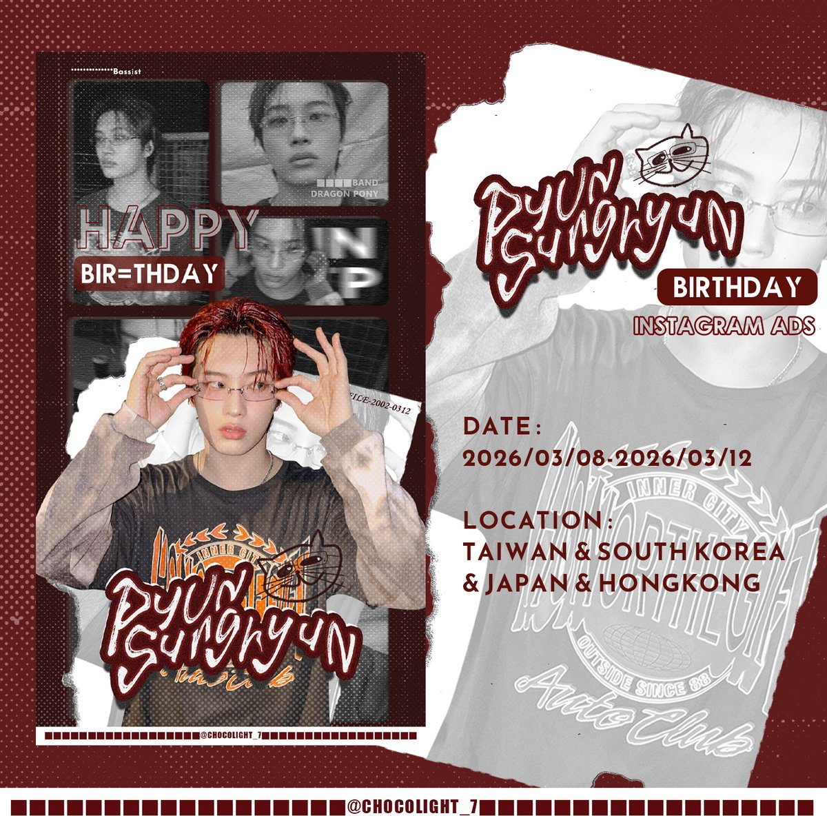 lightlight_choc's tweet photo. <HAPPY BIRTHDAY TO SUNGHYUN >

Instagram Ad

📅 2026/03/08~2026/03/12
📍 Taiwan &amp; South Korea &amp; Japan &amp; Hong Kong

생일축하축하축하축하축하축하축하축하해!!!!!!!!!!!!

#DragonPony #드래곤포니
#편성현 #PyunSungHyun https://t.co/SDkCUgLro0