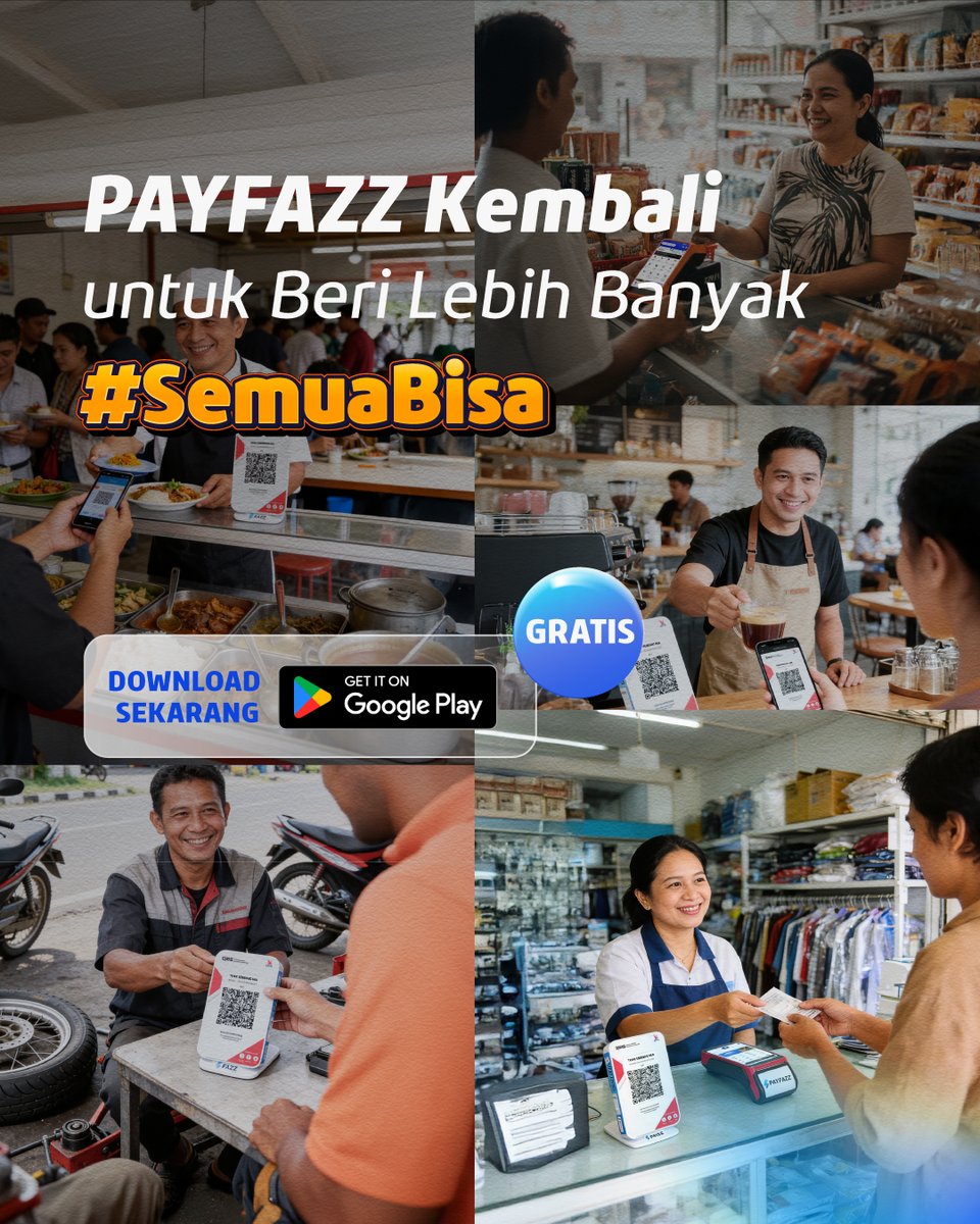 payfazzofficial's tweet photo. Karena kami percaya, dengan dukungan yang tepat #SemuaBisa tumbuh, #SemuaBisa naik kelas, dan #SemuaBisa melangkah lebih jauh bersama PAYFAZZ.

Segera update aplikasi kamu ke versi terbaru sekarang!🚀 https://t.co/jc9LNYcNXS