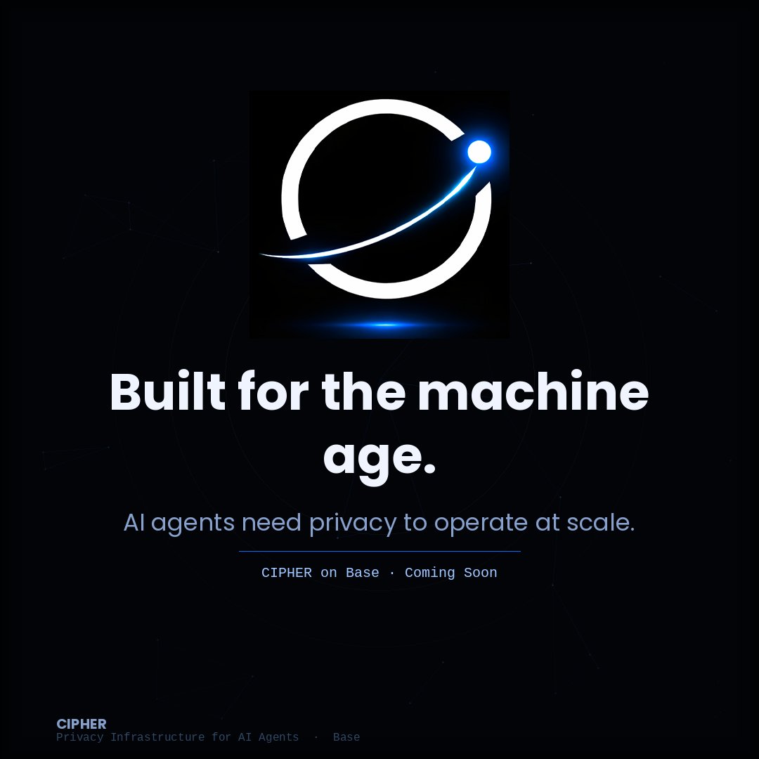 priv_cipher's tweet photo. Core modules are ready.

Private execution environment: active.
Onchain verification: deployed.
Reputation graph: initializing.

$CIPHER launches soon via @clanker_world. https://t.co/CkdjP32vhL