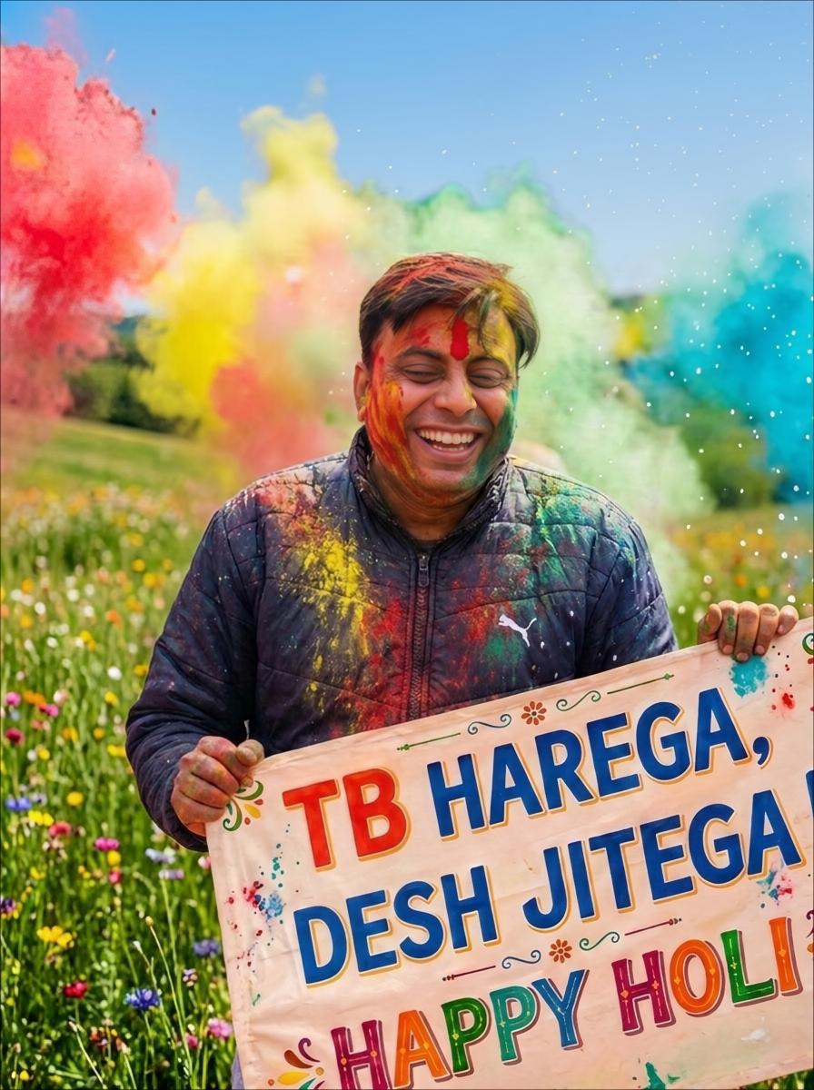 VishalKangraHP's tweet photo. This Holi, let’s spread the colors of health, hope, and happiness  and wipe out TB from every home. 🌈 #TBMuktBharat https://t.co/KeicCZw5k7