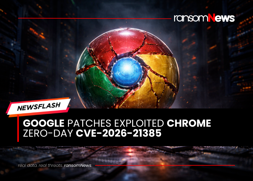 ransomnews's tweet image. 🚨 Google confirms active Chrome 0day

#Google has acknowledged CVE-2026-21385 as an actively exploited Chrome vulnerability, urging immediate updates as attackers leverage the flaw in targeted in-the-wild campaigns.

#ransomNews #0Day #Chrome