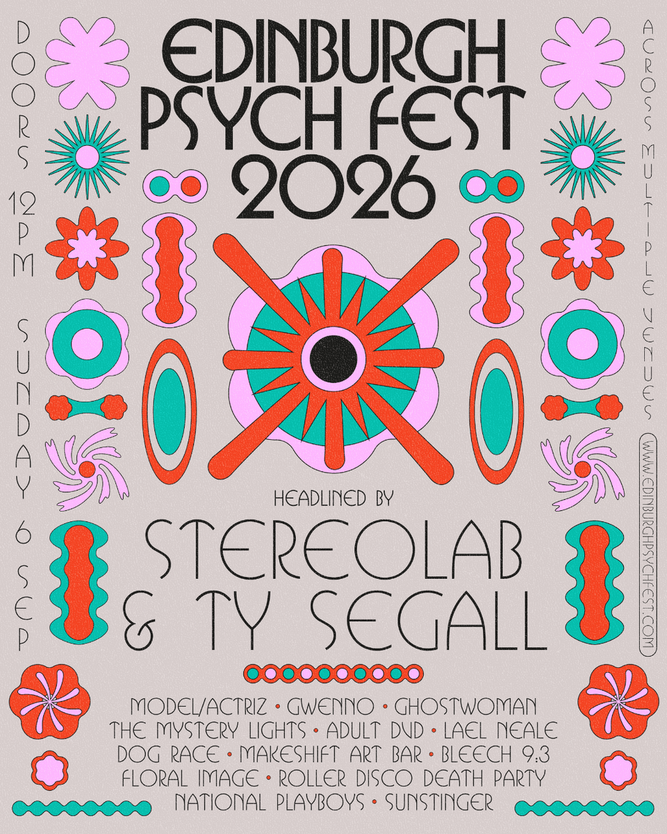 Edinburgh_Psych's tweet photo. Delighted to announce that prolific garage-psych-rocker @tysegall  joins the Edinburgh Psych Fest 2026 line-up this September, with a stage time that will not clash with Stereolab.

Tickets: https://t.co/TDRIK62vGB https://t.co/XE0NxRA4TZ