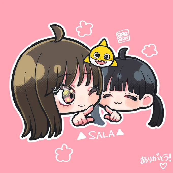 【お礼イラスト】 ありがとうございました! GL4モノクロさん GL4ひかるさん さらちゃん あゆそむさん