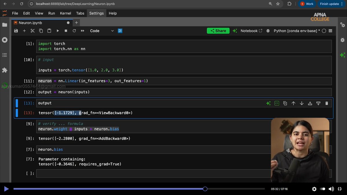 AjayKumar_0205's tweet photo. 🧠 Started Deep Learning 🚀
Learning neural networks, perceptron (in-depth), multi-layer networks &amp; building a neuron in code.
From ML to modern AI systems 📈
#ShradhaKhapra_ #ApnaCollegeX #AIML #DeepLearning #LearningInPublic https://t.co/S2Q3QA7xRj