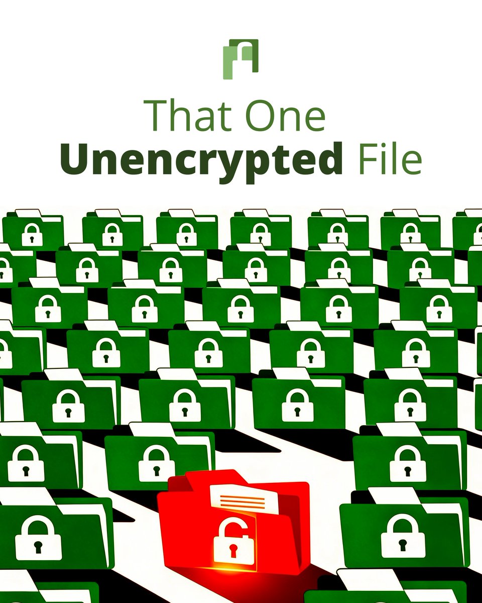 AxCrypt's tweet photo. You don’t get breached by 10,000 files.
You get breached by one.
One unencrypted file is all it takes.
#DataPrivacy #encryption #files #privacy #DataSecurity #privacyfirst #zeroknowledgesecurity #privacyisyourright #endtoendencryption #granularlevelencryption #AxCrypt https://t.co/yKvfrUeH6R