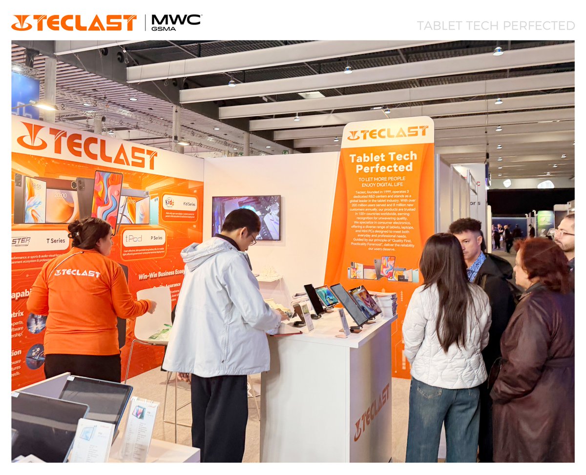 TeclastJapan's tweet image. スペインで会いましょう！

Mobile World Congress (MWC) Barcelona 2026にぜひご参加ください

📍ブース：Hall 7, Stand 7E78
📅日付：2026年3月2日～5日
📍：Venue: Fira Gran Via, Joan Carles I, 64, 08908 L'Hospitalet de Llobregat, Barcelona, Spain

ブースでお待ちしております！

#teclast