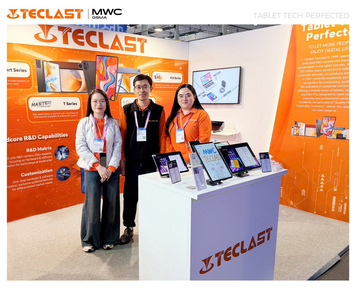 TeclastJapan's tweet image. スペインで会いましょう！

Mobile World Congress (MWC) Barcelona 2026にぜひご参加ください

📍ブース：Hall 7, Stand 7E78
📅日付：2026年3月2日～5日
📍：Venue: Fira Gran Via, Joan Carles I, 64, 08908 L'Hospitalet de Llobregat, Barcelona, Spain

ブースでお待ちしております！

#teclast