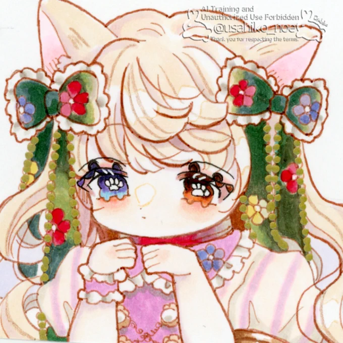 コピックミニ原画の子たち 可愛く出来ました〜 #Pico展 #アナログイラスト