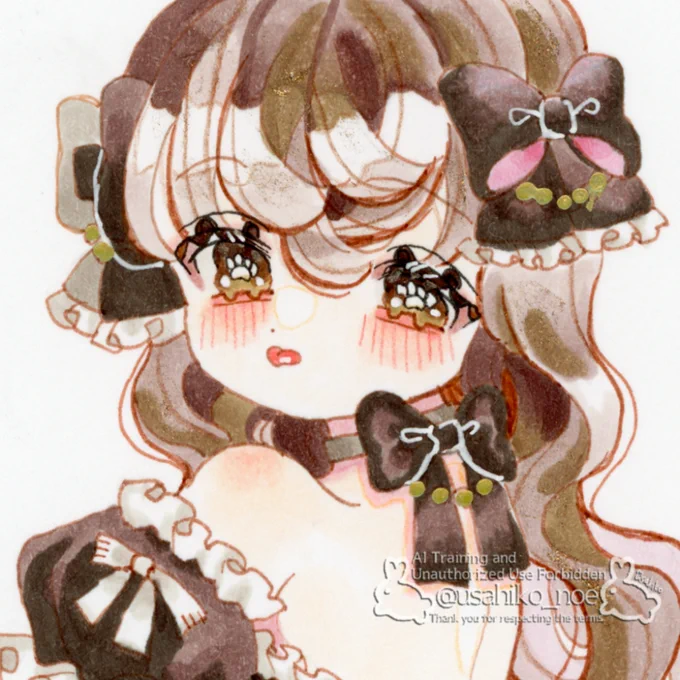 コピックミニ原画の子たち 可愛く出来ました〜 #Pico展 #アナログイラスト