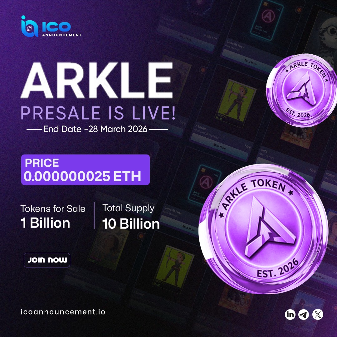 ICOAnnouncement's tweet photo. Get in early on ARKLE $ARKL 🚀Secure your spot in the presale and be part of the next wave of Ethereum-powered digital ownership!
Explore More: https://t.co/QAODae44gD
#ARKLE #ARKL #CryptoPresale #TokenPresale #CryptoICO #Ethereum #ERC20 #NFTProject #Web3 #Blockchain @0xarkle https://t.co/9LLUOxX08e