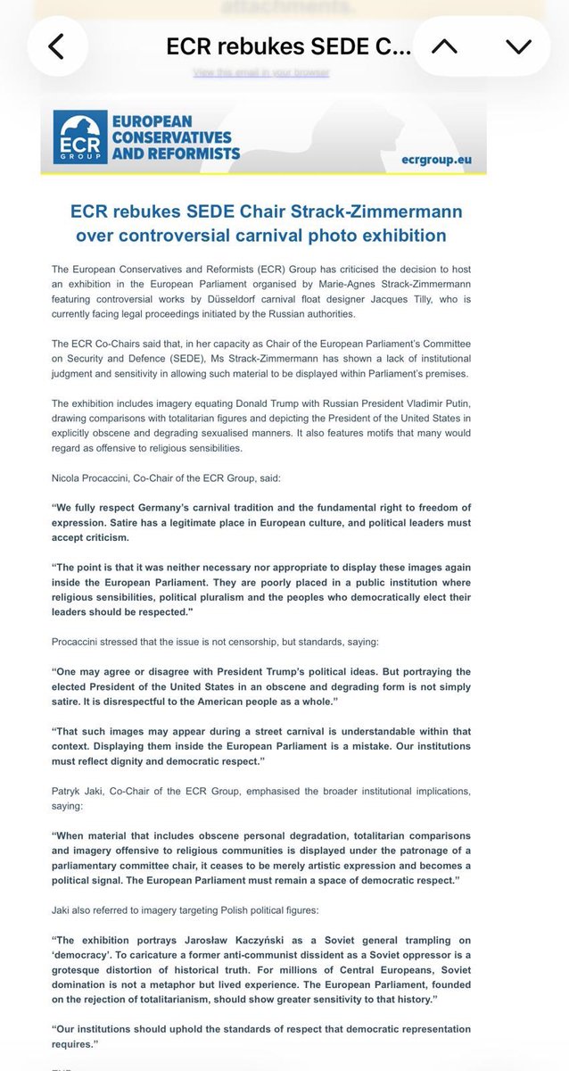 Heute habe ich die große Freude, eine Ausstellung über die Arbeiten des einzigartigen Düsseldorfer Karneval-Wagenbauers Jacques Tilly im Europäischen Parlament zu eröffnen. Die Aufregung der rechten <a href="/ecrgroup/">ECR Group</a> im EP bestätigt auf einer ganz wunderbaren Metaebene, wie wichtig die