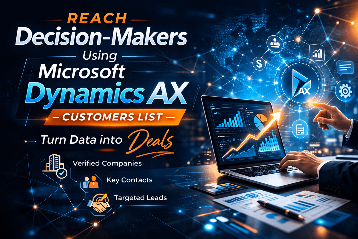 NicoleRobi85801's tweet image. Microsoft Dynamics AX Customers List

Selling to ERP users? Target Dynamics AX customers directly 📊

Reach IT leaders and ERP decision-makers with confidence.

Explore now 👇
🔗 logichannel.com/microsoft-dyna…
#DynamicsAX #ERPLeads #ITDecisionMakers #LeadGen