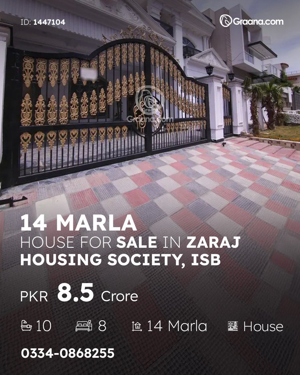 GraanaCom's tweet photo. Here’s a spacious home available in Zaraj Housing Society. A developing community offering affordable living, good connectivity, and future growth potential.

Key Features:
✅ Well-sized bedrooms with attached bathrooms
✅ Comfortable living & dining areas
✅ Functional kitchen with quality finishes
✅ Terrace and dedicated parking space

Location Highlights:
📍 Located in Zaraj Housing Society, Islamabad — a growing residential area with planned infrastructure
📍 Easy access to main roads and nearby schools, markets, and daily necessities

👉 View Listing: https://t.co/i7G68ZFPvi

📞 Call Now: 0334-0868255

#GraanaMarketplace #GraanaListings #HouseForSale #ZarajHousingSociety #14MarlaHouse #IslamabadRealEstate #FamilyHome #PropertyForSale