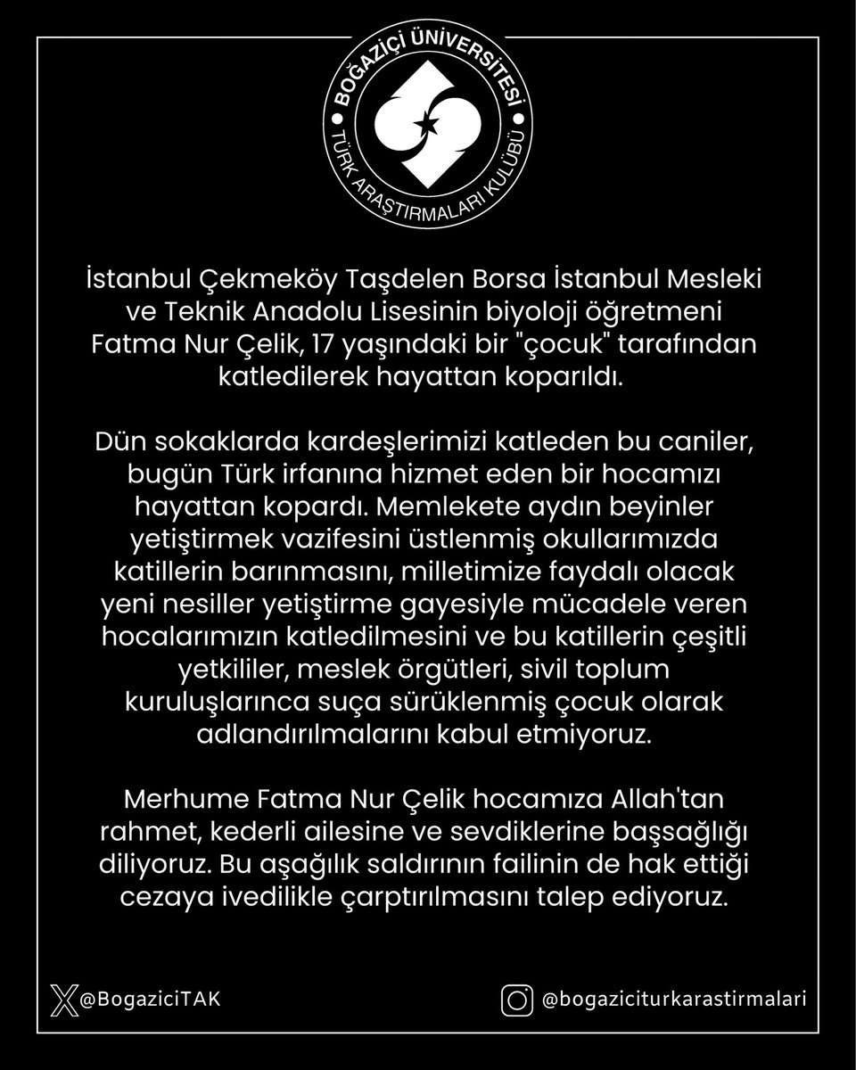 Öğretmen Fatma Nur Çelik’in katledilmesine dair açıklamamızdır.