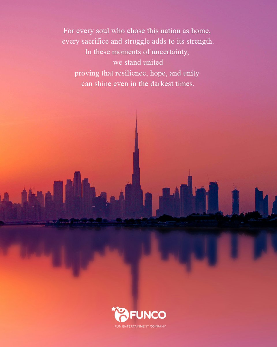Resilience. Hope. Unity. These are the true foundations of our home. We stand with you. 🇦🇪✨ #Funco #DubaiLife #United #Resilience