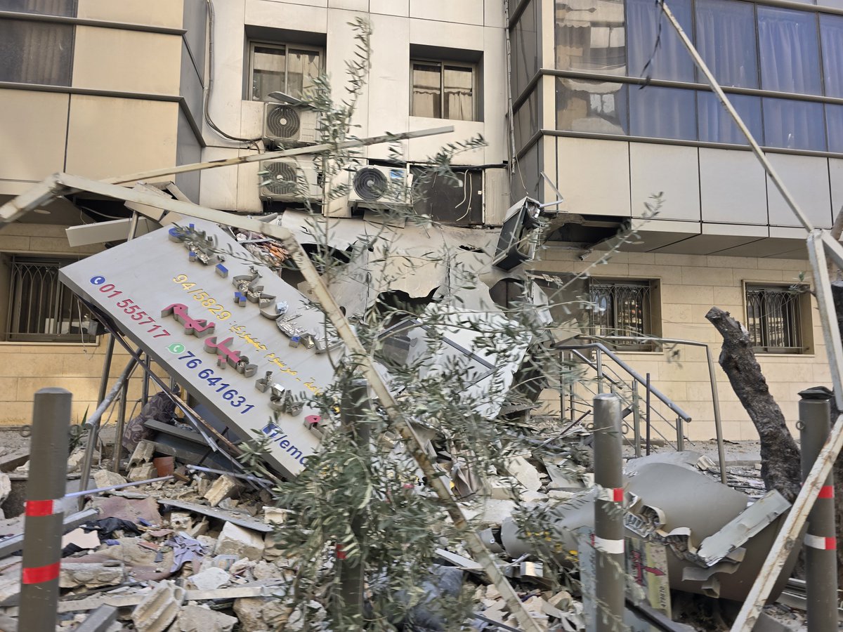 roqchams's tweet photo. I'm at the site of the pre-dawn attacks on Haret Hreik, in Beirut's southern suburb. https://t.co/MzLOh26Rk9