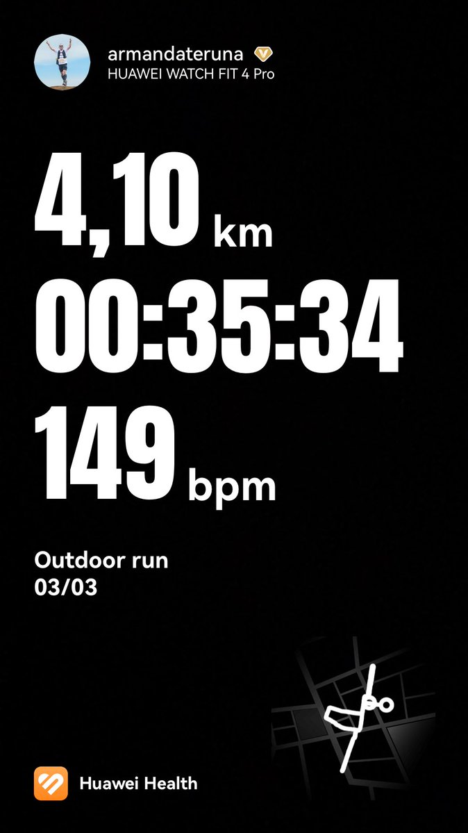 #PartTimeRunner 

Latihan hari ini,
03/03 Easy Run 30 Min

Walaupun HR sempat hit 160an gr2 gemes nambah pace.