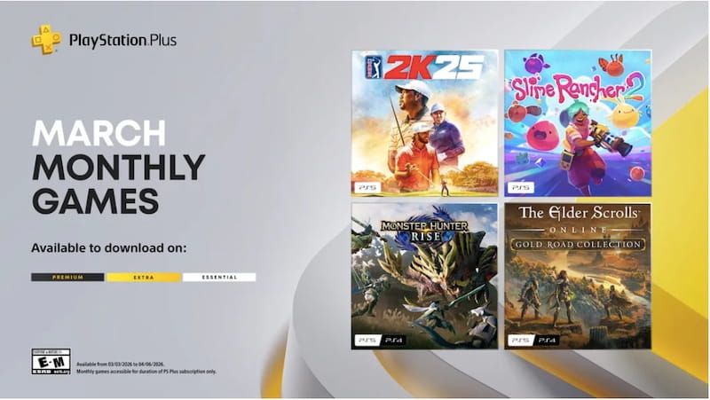 PSUdotcom's tweet photo. PS Plus Essential March 2026 Free PS5, PS4 Games Now Available
https://t.co/Rr8ueZVEbW
#PSPlusEssential #PS5 #PS4 #News https://t.co/vLOHDff1jt