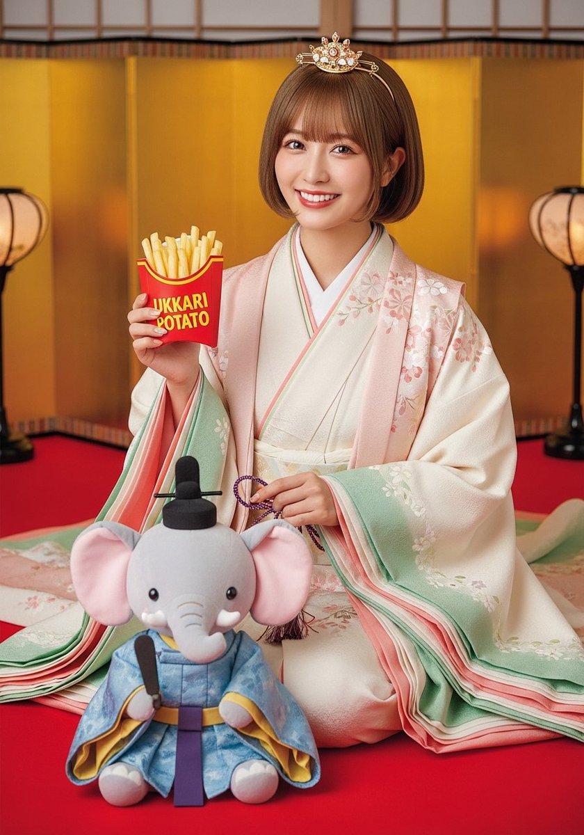 RT @Tdt6OTOwrA10171: 今日もお疲れさまでした✨
ひなまちゅりはひなポテトで盛り上がろう🍟😆🎶✨💕
素敵なひなまちゅりの夜を😉✨🎶💕
#ImageFX #AI美女