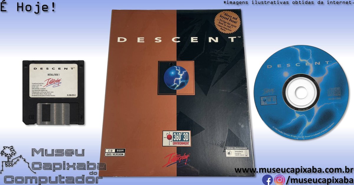 museucapixaba's tweet photo. É hoje! O jogo Descent de 1995.
+em https://t.co/9c9ebZMMKd
#MuseuCapixaba #mcc #éhoje #museu #Retro #Descent #InterplayEntertainment #ParallaxSoftware #MattToschlog #MikeKulas #Descent3 #DescentII #DOOM #FPS #MaterialDefender #MSDOS #PyroGX #RenderizaçãodePortal #Wolfenstein3D https://t.co/w8CjjNY5vj