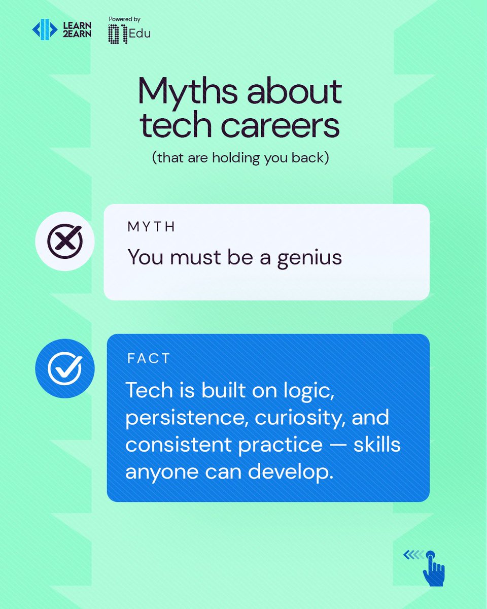 learn2earnNG's tweet photo. You don't need to be a genius.
You don't need 5 years of experience.
You don't need to be 22.

The only thing standing between you and a tech career is the story you've been told about who tech is for.

At Learn2Earn, we're training the next generation of AI-native tech talent, people who aren't just learning to code, but learning to think, build, and work alongside AI in ways that actually matter for the future.

That future doesn't care about your age, your background, or your CV.
It cares about what you can do.

And it starts today.

🚀 Start where you are. Play the Learn2Earn Assessment Game to find your path. https://t.co/eZMBDIjV4u