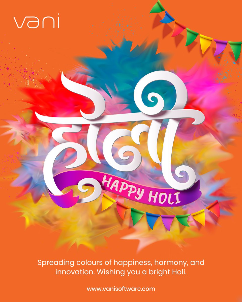 VaniSoftware's tweet photo. 🌈✨Celebrating the colours of happiness, harmony, and innovation this Holi!

May this festival bring fresh energy, bright opportunities, and colourful success to you and your team! 🎨🌟

#VaniSoftware #HappyHoli #Holi2026 #FestivalOfColors #TechInnovation #DigitalTransformation https://t.co/dq6oATnojF