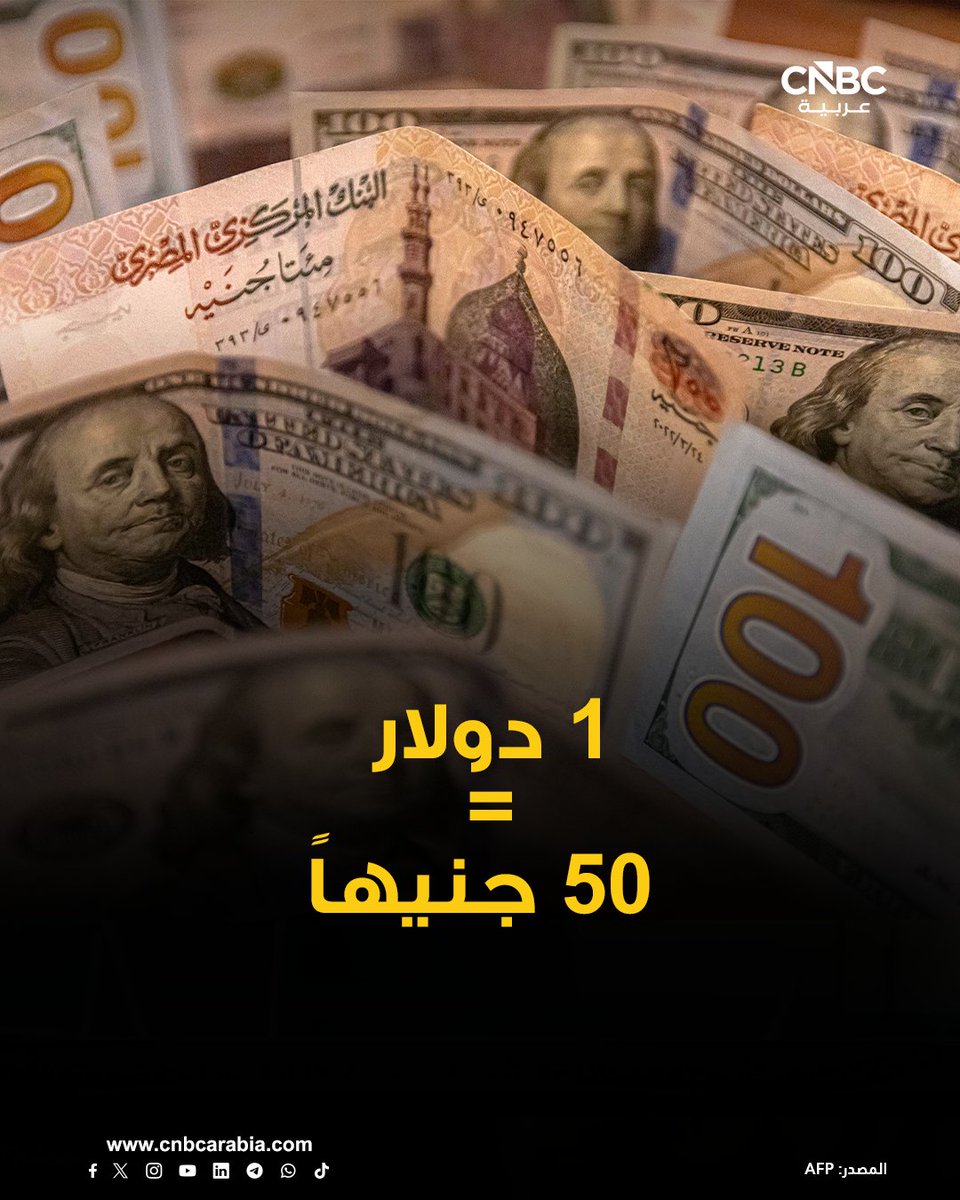 #عاجل|

سعر صرف الجنيه المصري يكسر حاجز الـ50 جنيهاً للدولار