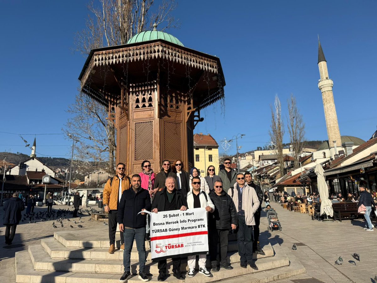Güney Marmara Bölge Temsil Kurulumuz tarafından, Bosna Hersek ile İlişkileri Geliştirme Merkezi (BİGMEV) iş birliğiyle; 26 Şubat – 1 Mart 2026 tarihleri arasında Balkanlar destinasyonunda faaliyet gösteren seyahat acentalarımıza yönelik Bosna Hersek Tanıtım Gezisi ve İş Birliği