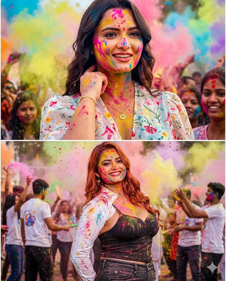 NEELAMOFC's tweet photo. So much color, so much joy, and that million-dollar smile! 🌈✨ Neelam is absolutely glowing in these Holi vibes — spreading happiness, positivity, and pure festive energy everywhere. 💖🎉

She doesn’t just celebrate the festival… she becomes the celebration! 🌸🔥

#NeelamGiri https://t.co/8wnyCdmgXf