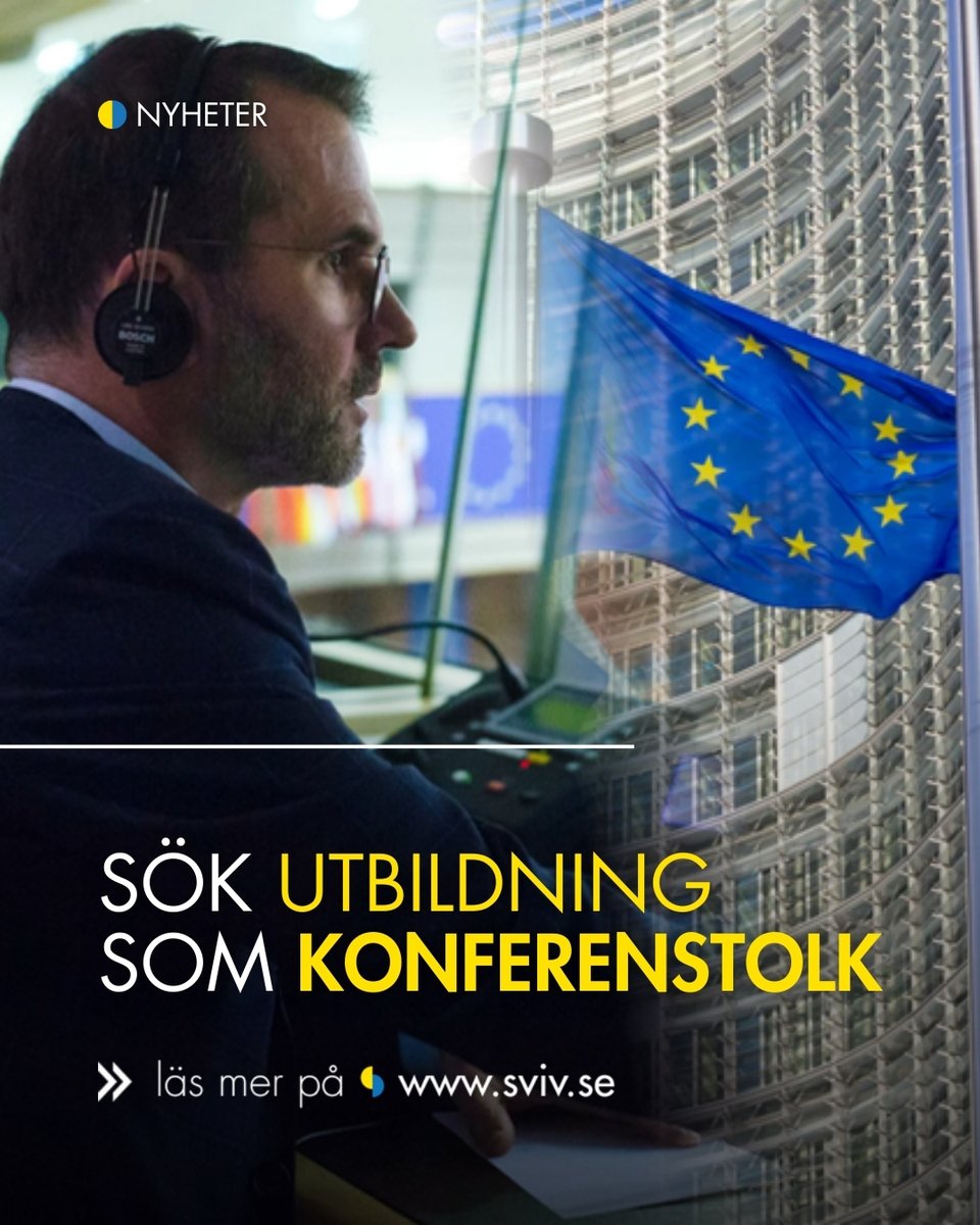 ❓ Är du nyfiken på en internationell karriär?

🌍Den 15 mars öppnar anmälan till konferenstolkutbildningen vid Stockholms universitet. Vill du bidra till Sveriges röst i Europa? 

👉Läs mer: sviv.se/blog/2026/02/s…